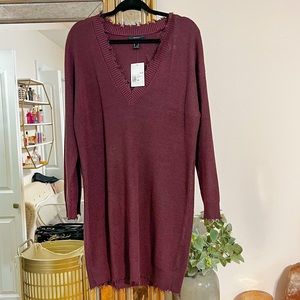 Frayed Sweater Dress